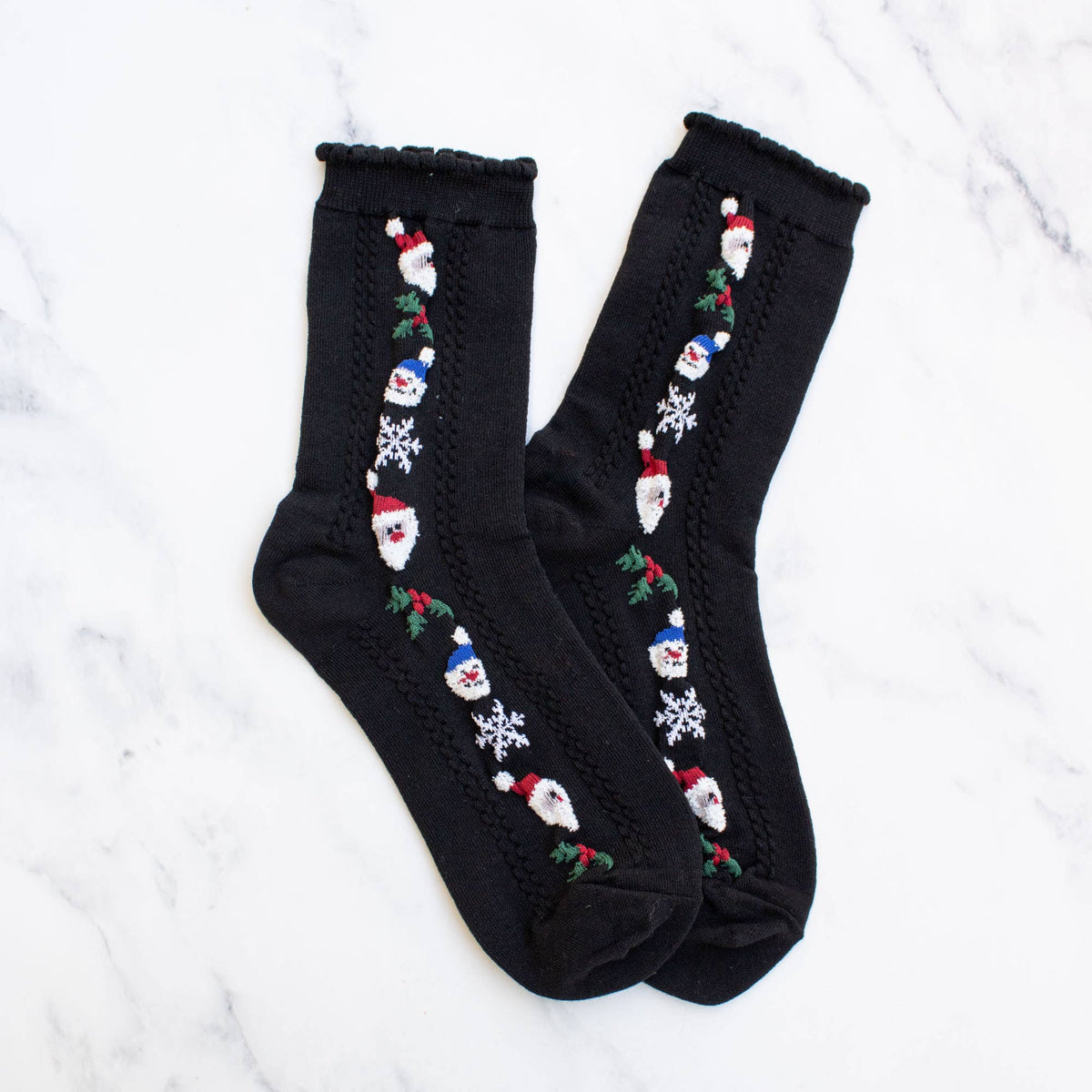Women's Happy Holidays Everyday Socks: Cream