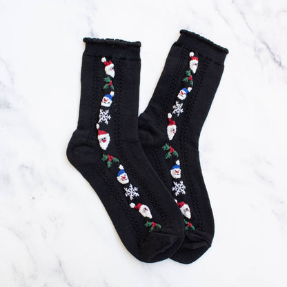 Women's Happy Holidays Everyday Socks: Cream