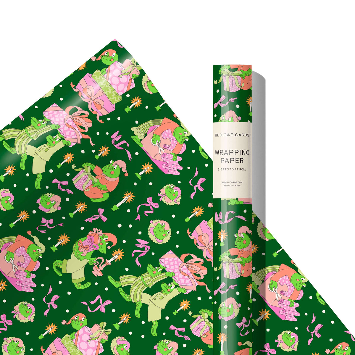 Frog Christmas 10 ft wrap roll: 10 ft Roll