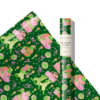 Frog Christmas 10 ft wrap roll: 10 ft Roll