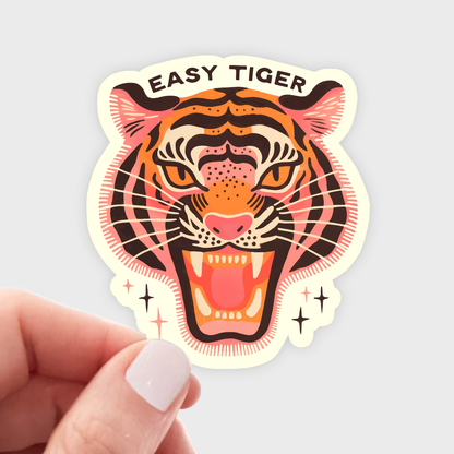 Easy Tiger Sticker - strong women, girls power, feminist