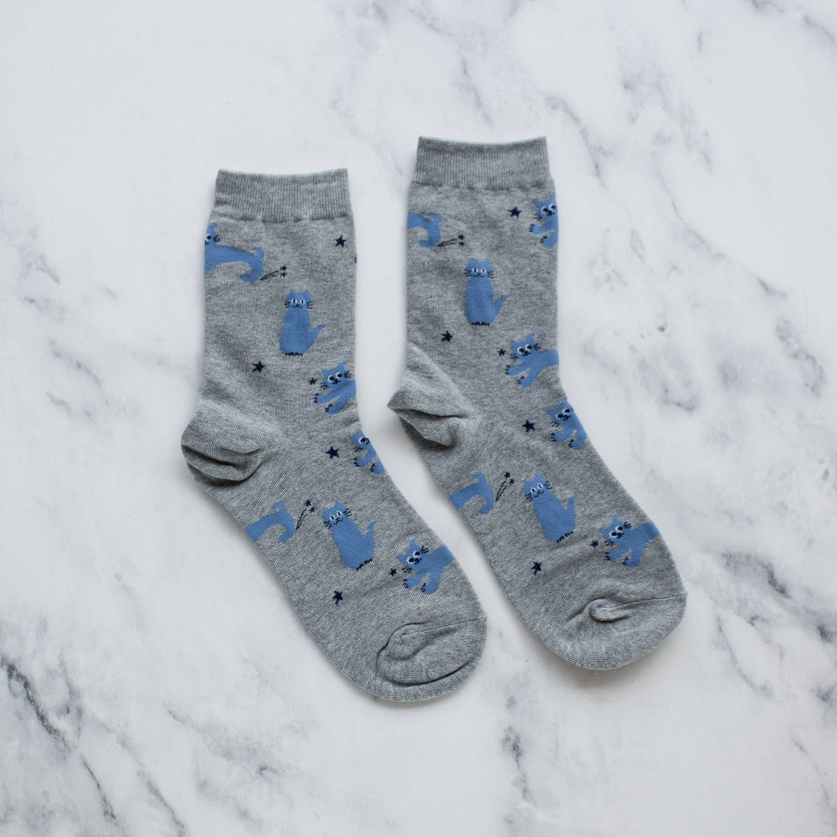 Cat Meow Casual Socks: Rust