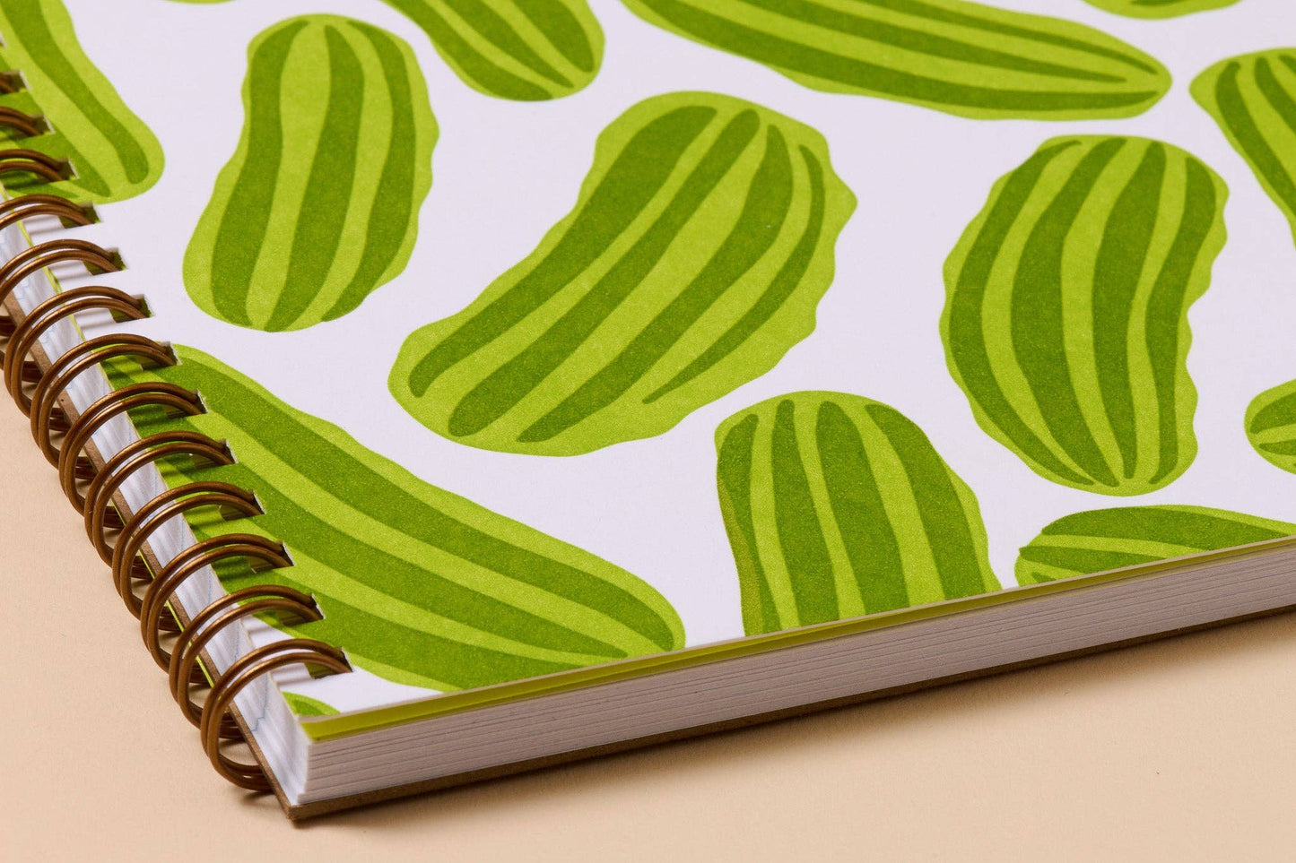 Letterpress A5 Spiral Notebook—Pickles (Trendy, Summer)