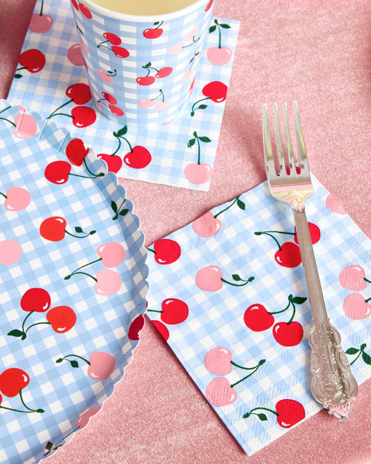 Cherry Napkins | red cherry party coquette summer girly