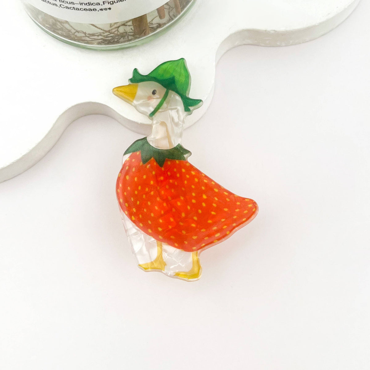 Fun Silly Goose Hair Claw, Cowboy Goose Alligator Clip: Red