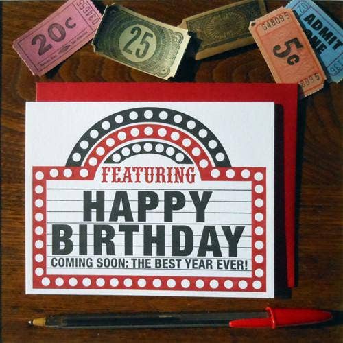 Birthday Marquee Letterpress Card