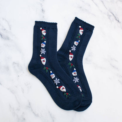 Women's Happy Holidays Everyday Socks: Cream