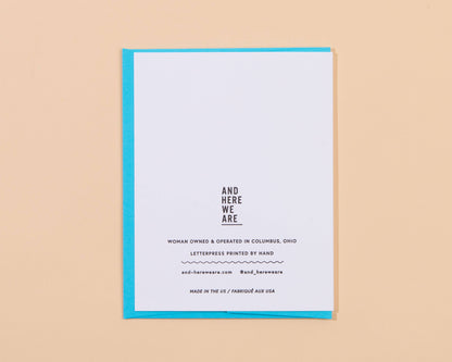 Letterpress Sympathy Card—Eight Arms (Octopus, Ocean)