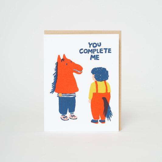 You Complete Me Greeting Card by Egg Press