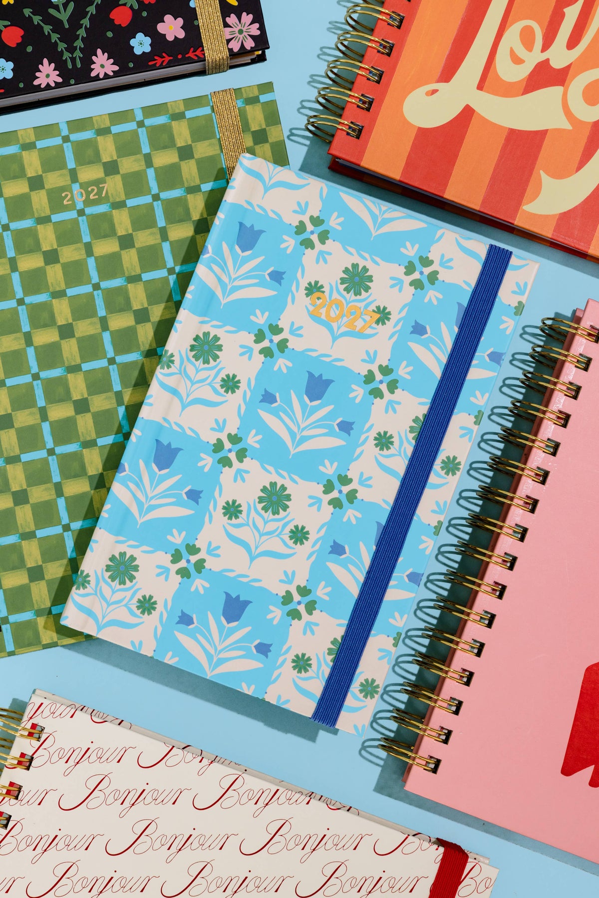 12 Month Classic Planner, Blue Tile Floral