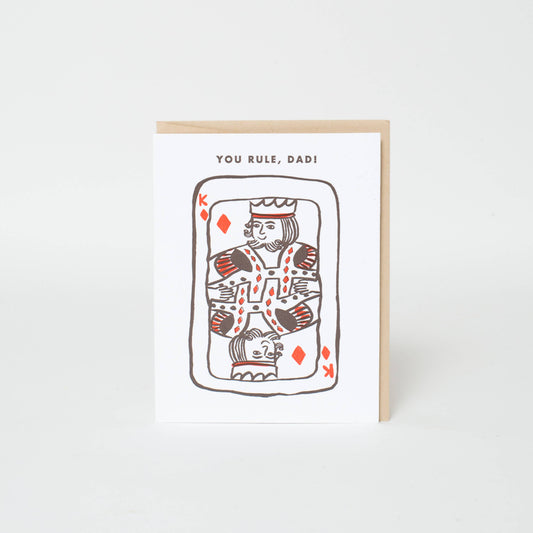 You Rule Dad Punny Letterpress Greeting Card by Egg Press: Plastic sleeve