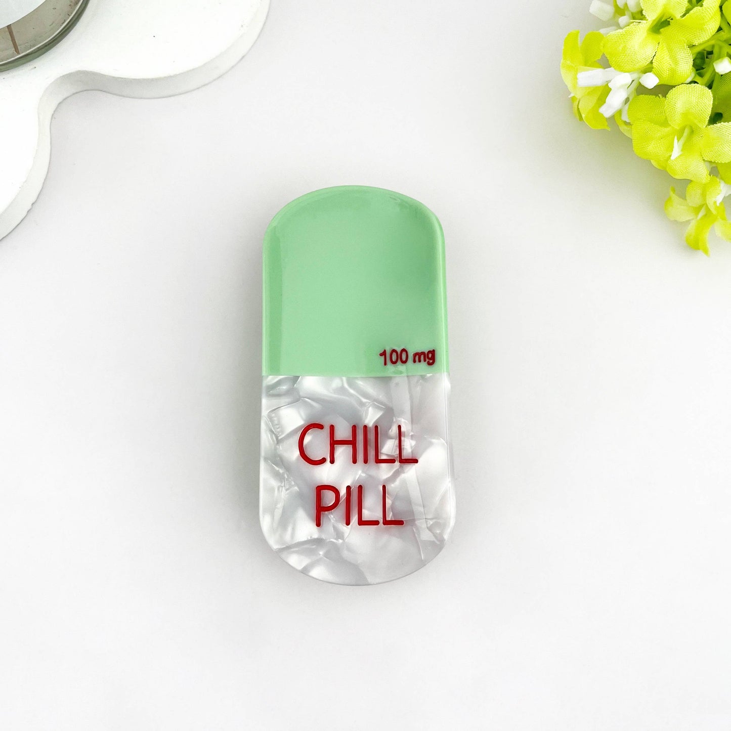 Sweet Dream Sleep Pill Acetate Hair Claw Clip: Light Green