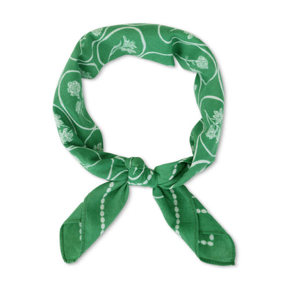 Happiness Bandanas - Green w Flw - Whimsical