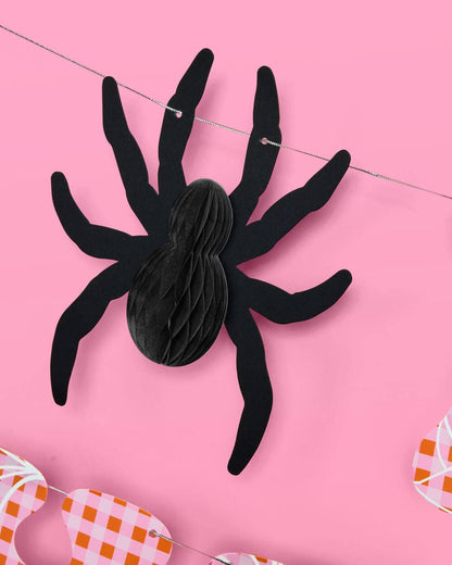 Pink Halloween Banner | spooky party decor, gingham