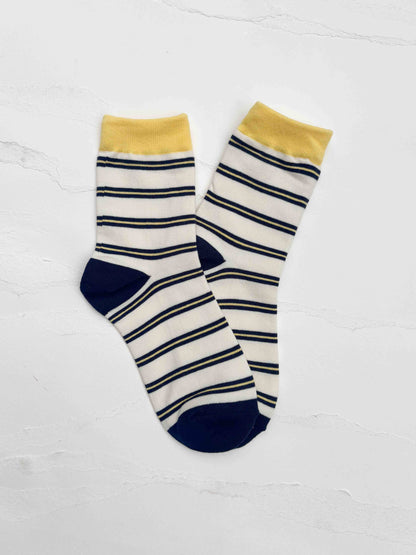 Classic Stripe Crew Socks: Pink/Rust