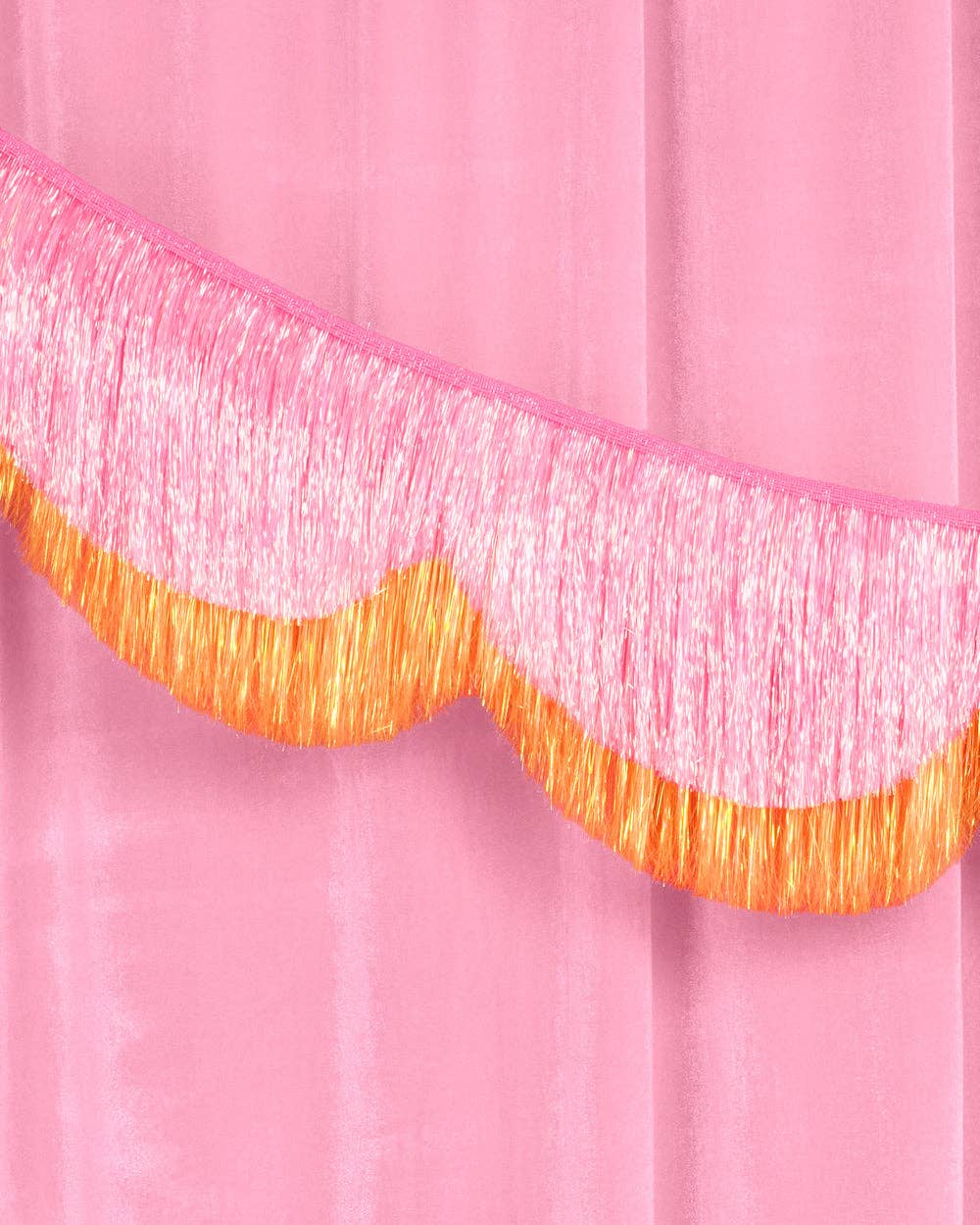 Pink Orange Scallop Fringe Banner | summer, party, Showgirl