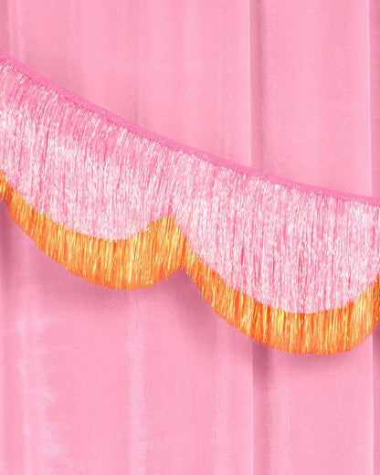 Pink Orange Scallop Fringe Banner | summer, party, Showgirl