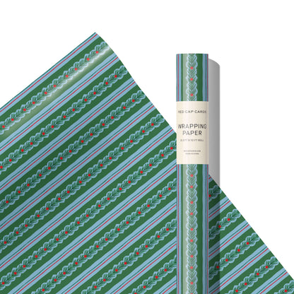Cedar and Berry Stripe 10 ft wrap roll: 10 ft Roll