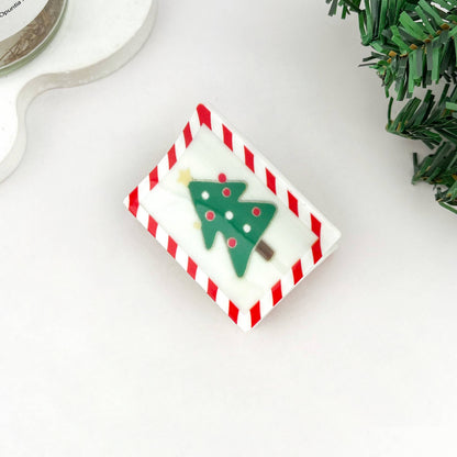 Holiday Blessing Envelope Christmas Hair Claw Clip: ChristmasTree