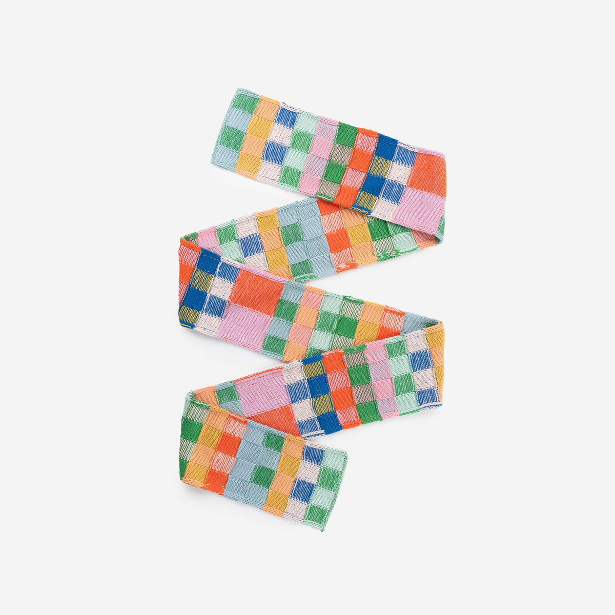 Mosaic Plaid Skinny Scarf: Candy