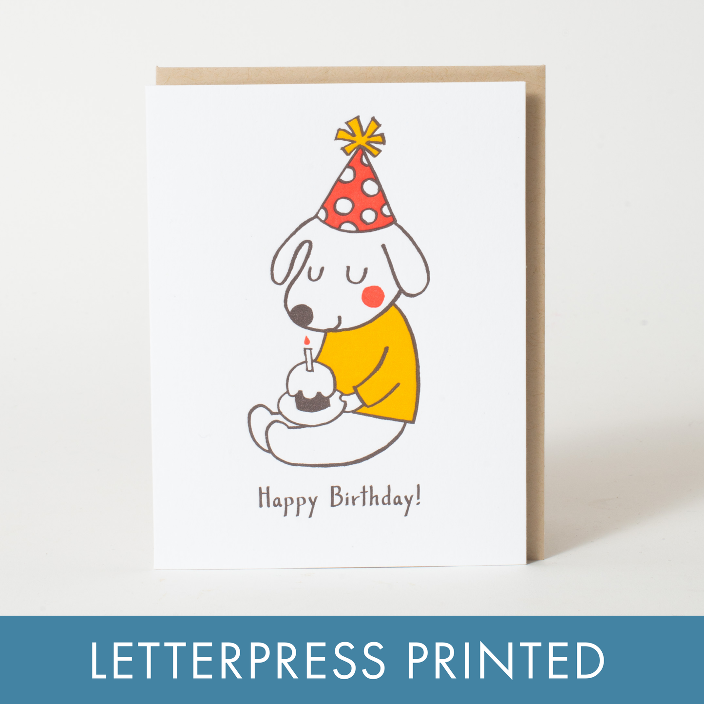 Birthday Hat Dog Greeting Card by Fugu Fugu
