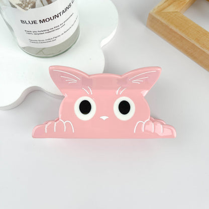 Cute Big Eyes Kitten Solid Hair Clips: Black