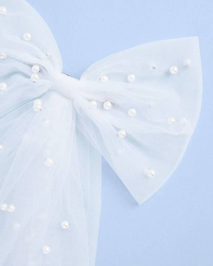 Bride to Be Pearl Hair Bow | bachelorette, bridal, accessory
