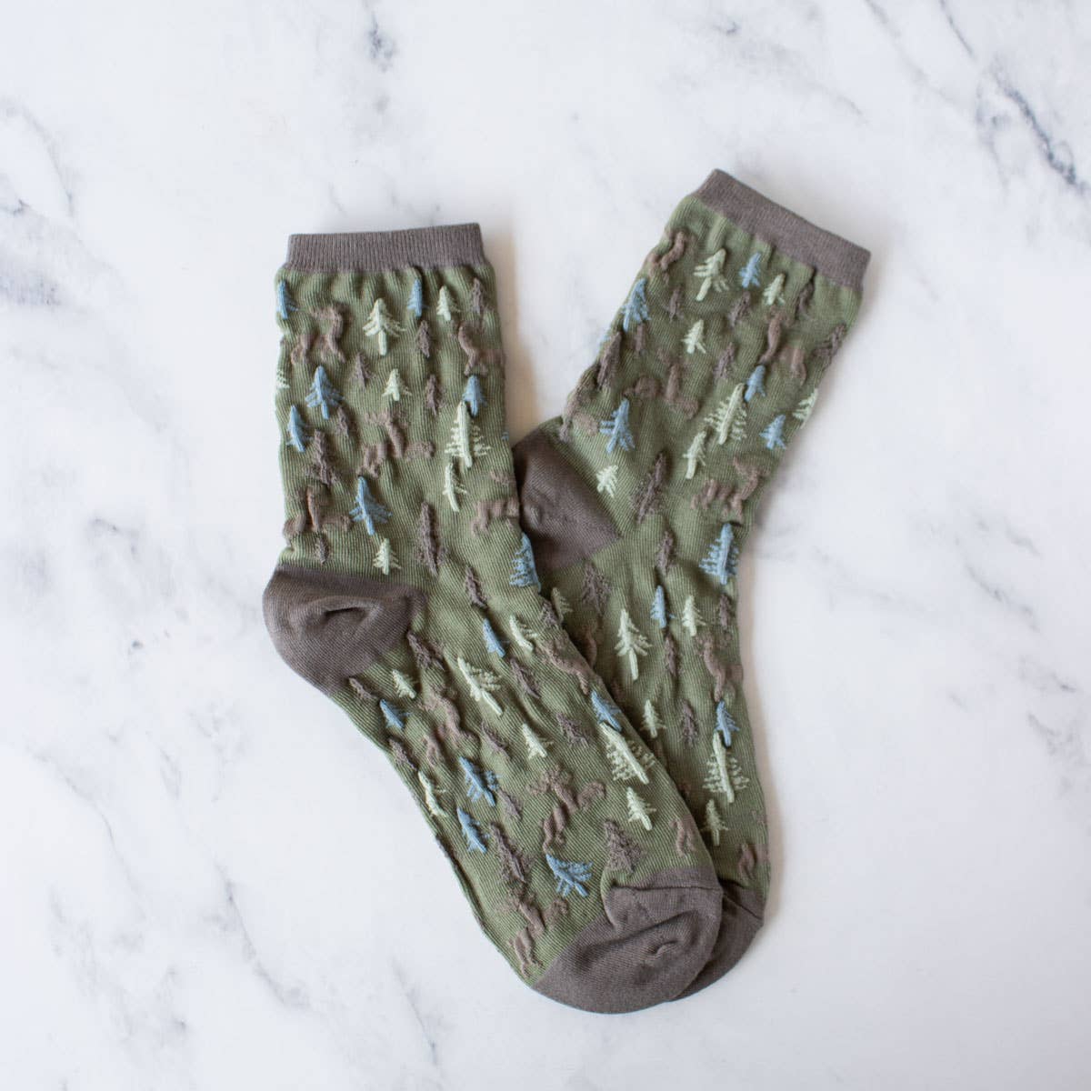 Christmas Casual Crew Socks for Holiday: Olive