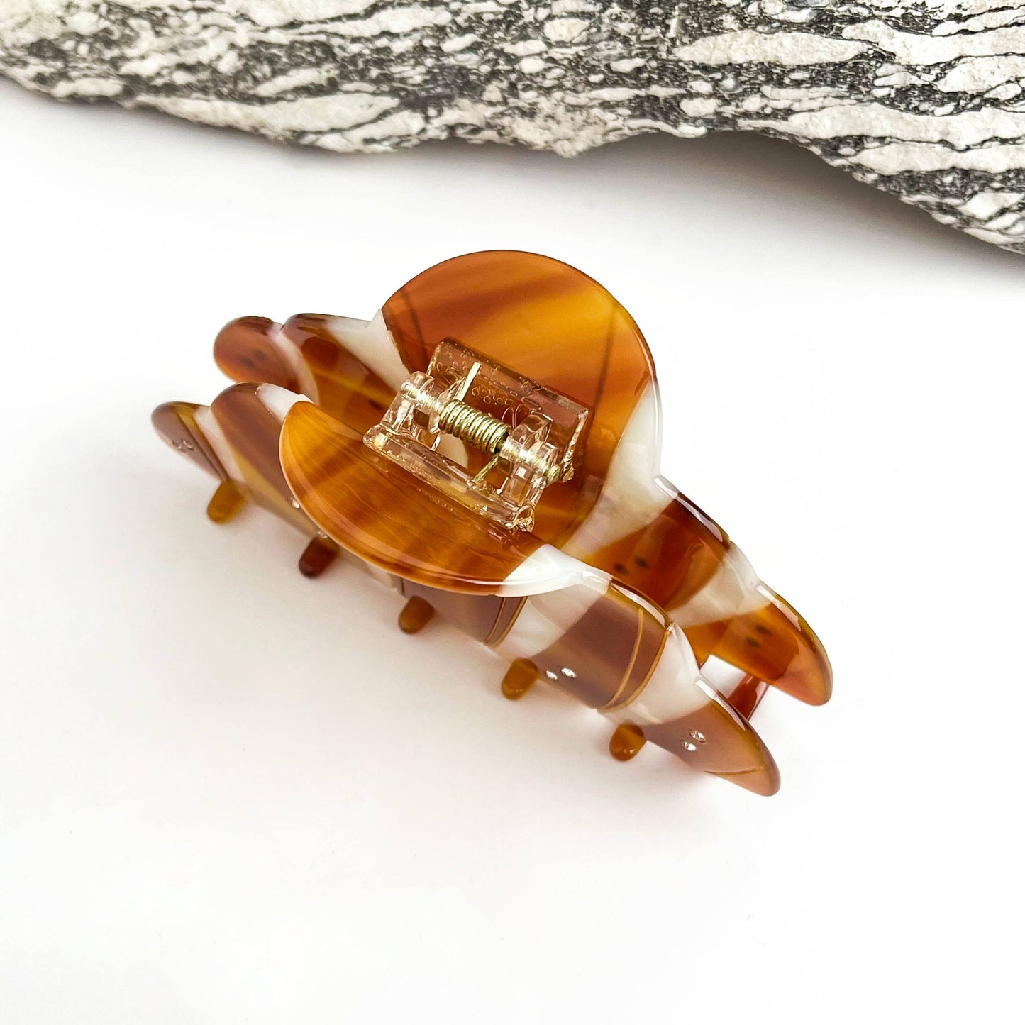 Vintage Starfish Crescent Moon Creative Hair Claw Clip: Brown
