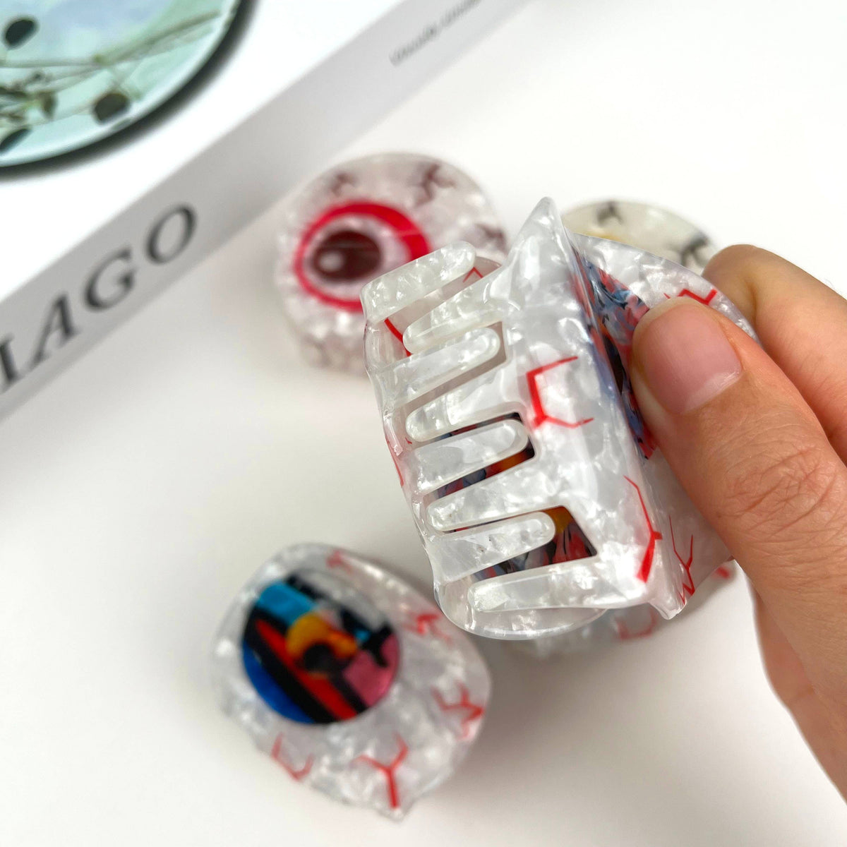 Personalized eyeball hair claw clip: C