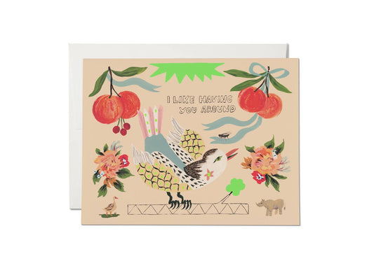 Bird and Fly friendship greeting card