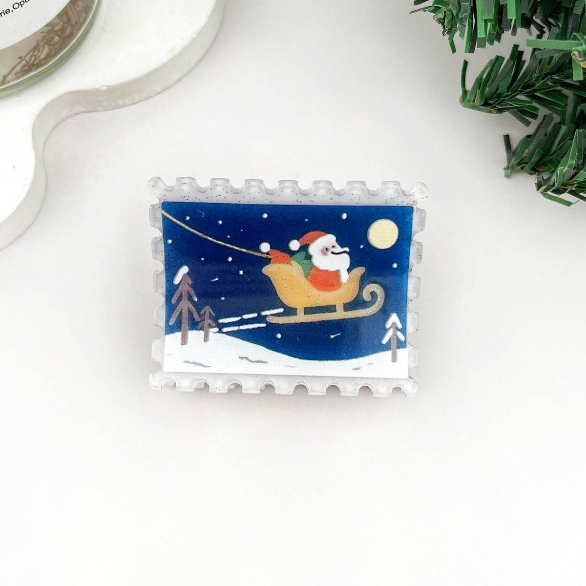 Holiday Blessing Envelope Christmas Hair Claw Clip: ChristmasTree