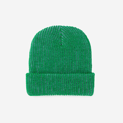 Simple Rib Knit Beanie: Black White