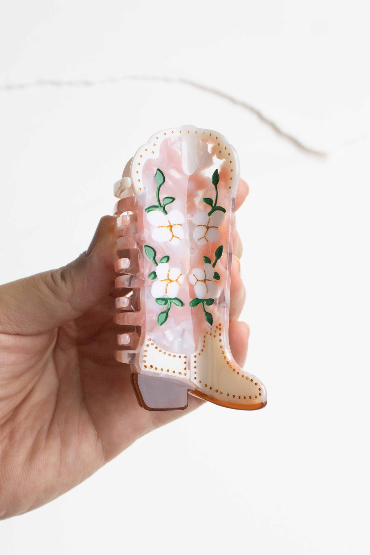 Magnolia Blossoms Western Boots Claw Clip: Lavender