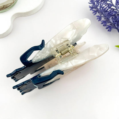 Cicada Patchwork Acetate Hair Claw Clip – Fun Insect Design: Blue