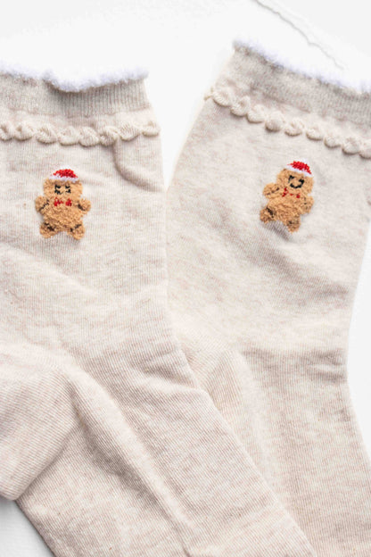 Christmas Cozy Crew Socks: Green / English