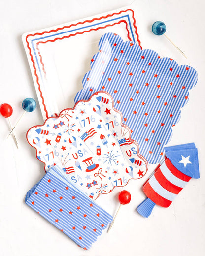 Stripes and Stars Paper Plate - 10"