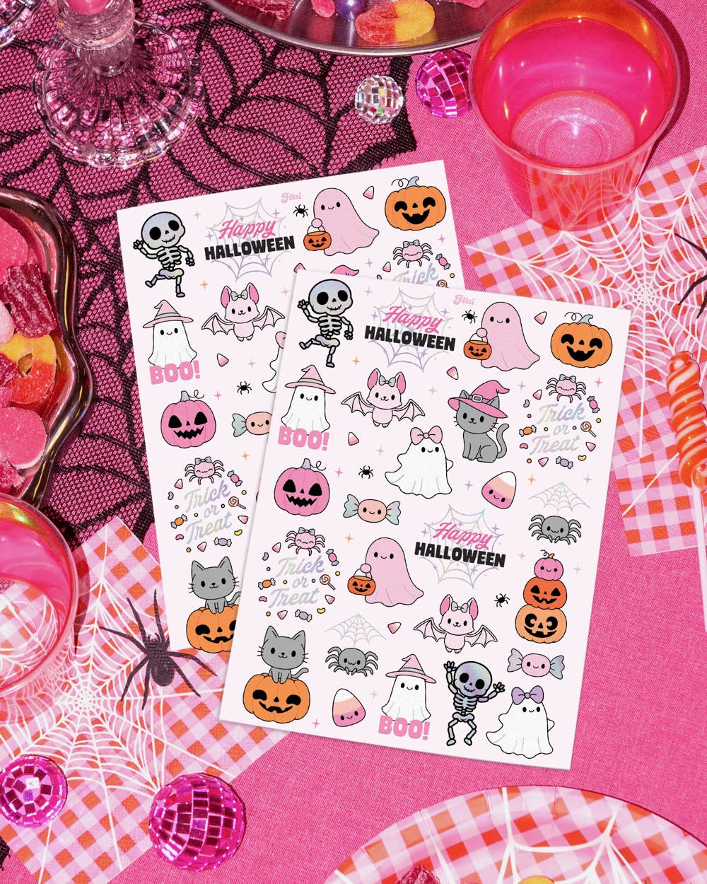 Pink Halloween Kawaii 50 Tattoos | kawaii, kids party