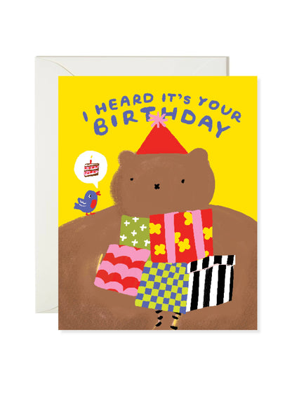 Birdie Bear Birthday – Woodland Pun Birthday Card