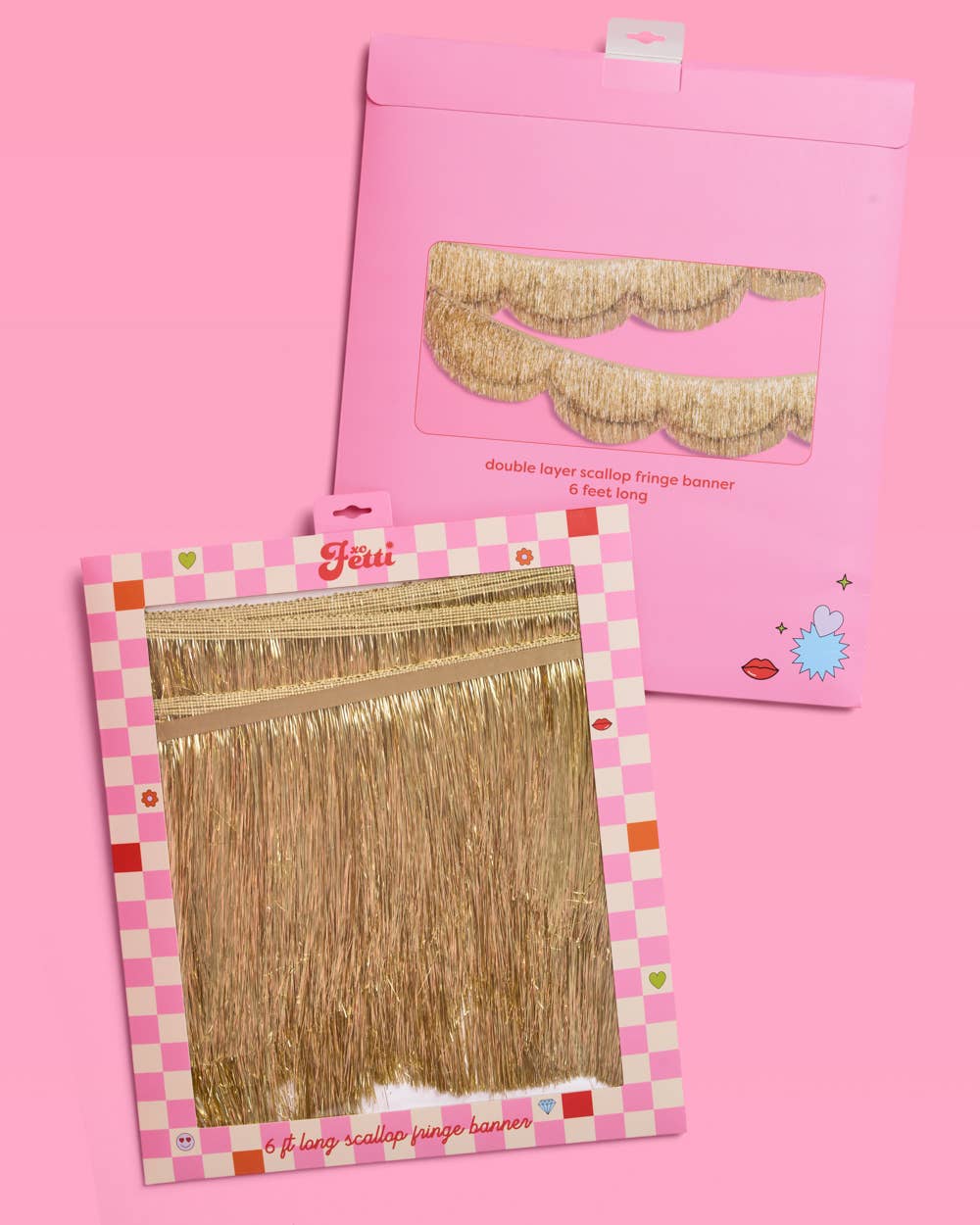Gold Scallop Fringe Banner | Gold party garland, wedding