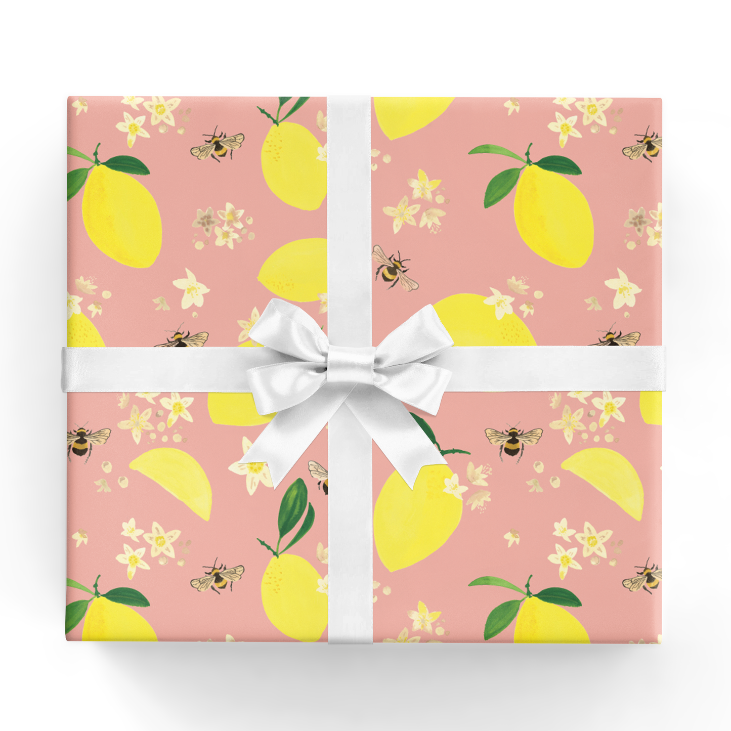 Lemons and Bees Wrapping Paper Sheet