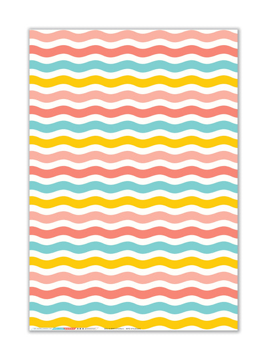 Retro Colorful Wave Gift Wrap