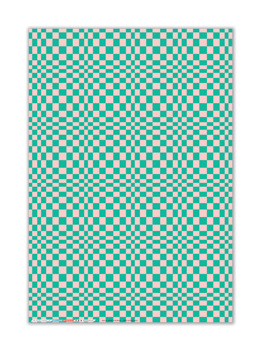 Retro Green Checkerboard Gift Wrap