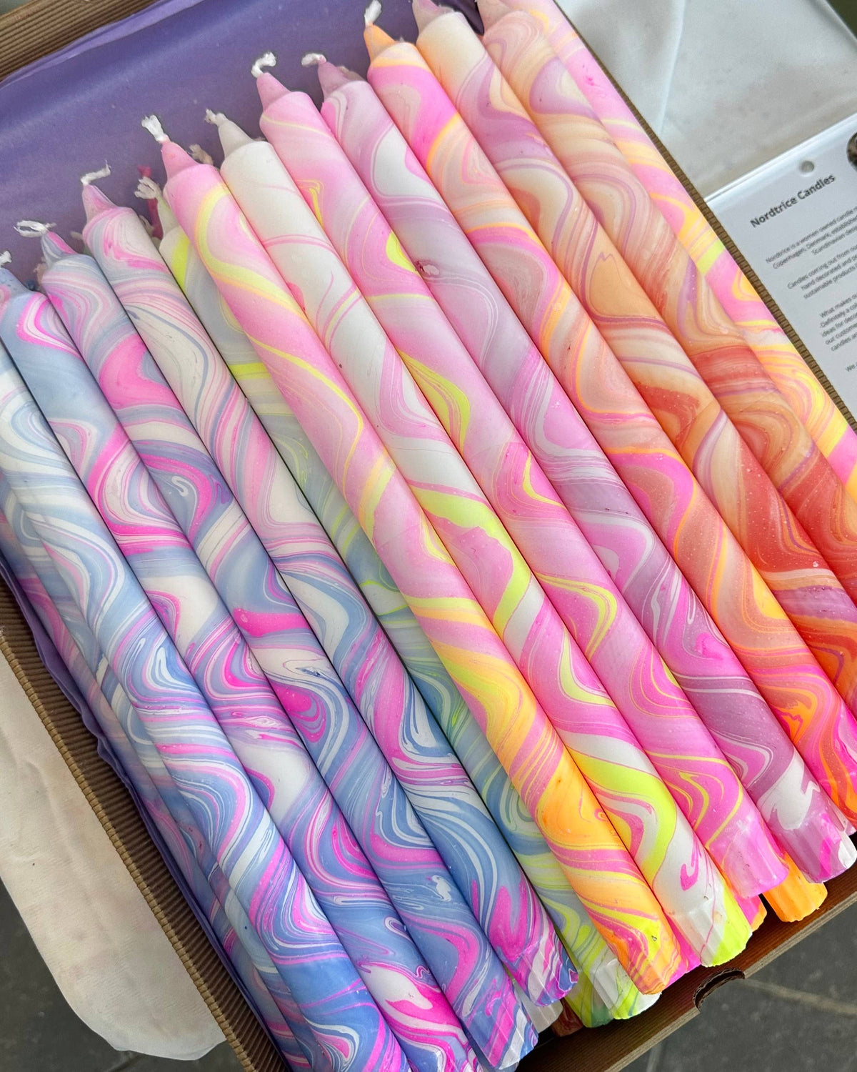 Taper candles (Long)- marble